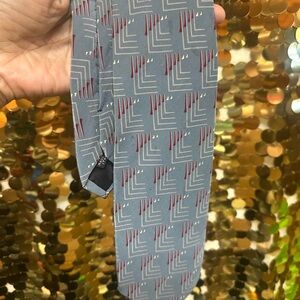 Topshop Abstract Gray and Red Tie
